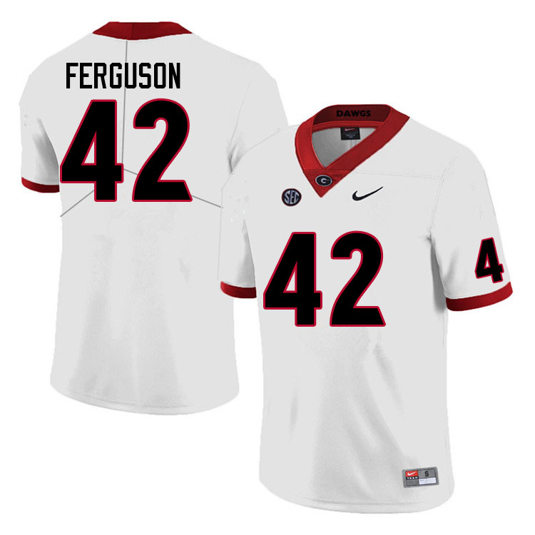 Men #42 Tauheed Ferguson Georgia Bulldogs College Football Jerseys Sale-White Anniversary - Click Image to Close
